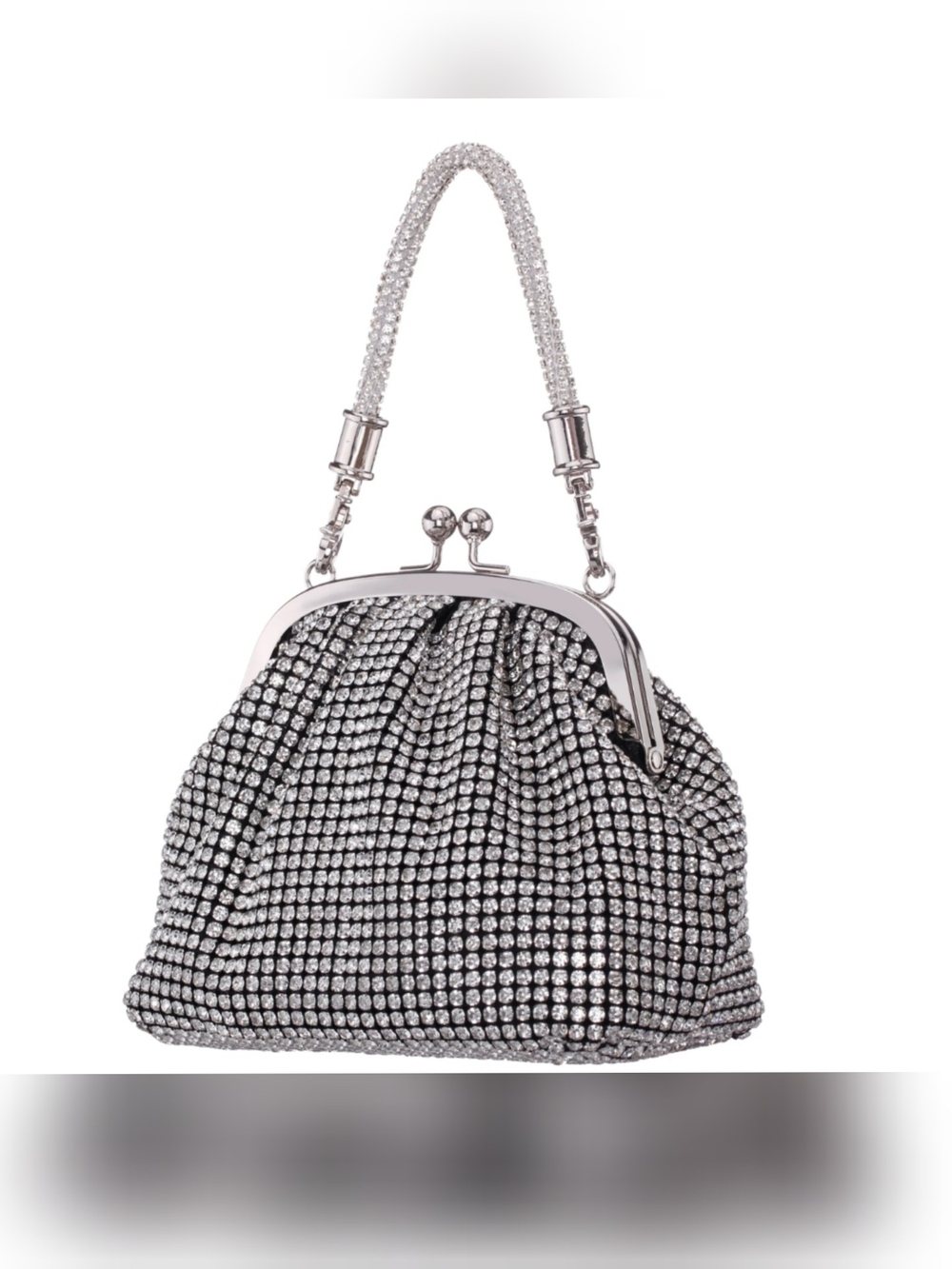 Silver Crystal Evening Bag